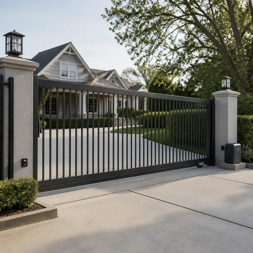 Sliding driveway gates