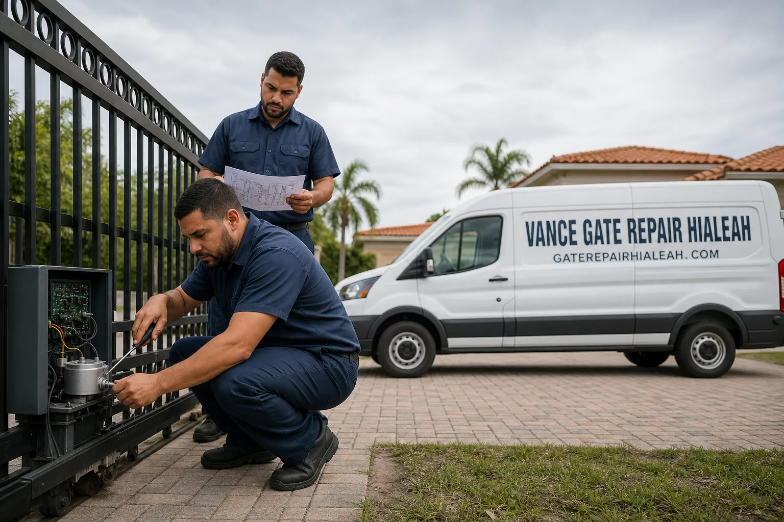 Vance Gate Repair Hialeah gate repair service vehicle and crew in Hialeah, FL